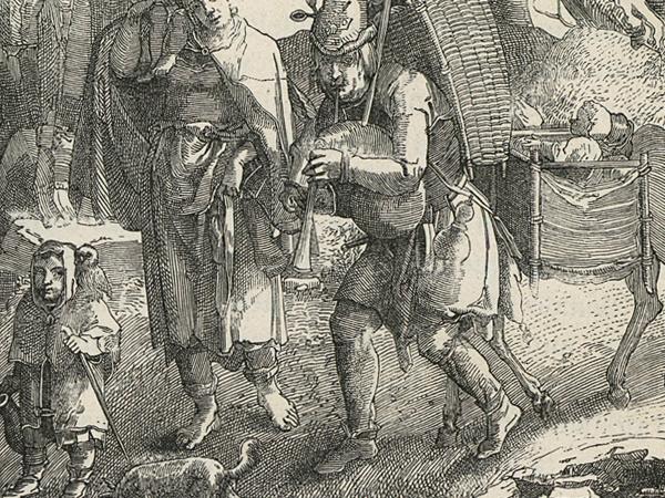 El travieso, copia de estampa de Lucas de Leyden