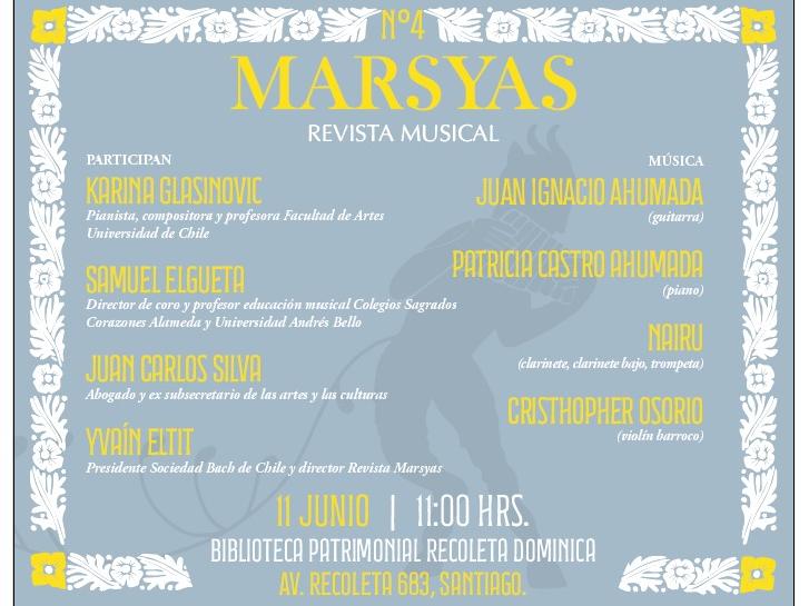 Gráfica de la presentación de la Revista Musical Marsyas