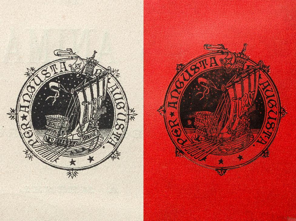Sellos en la portada y contraportada del ejemplar