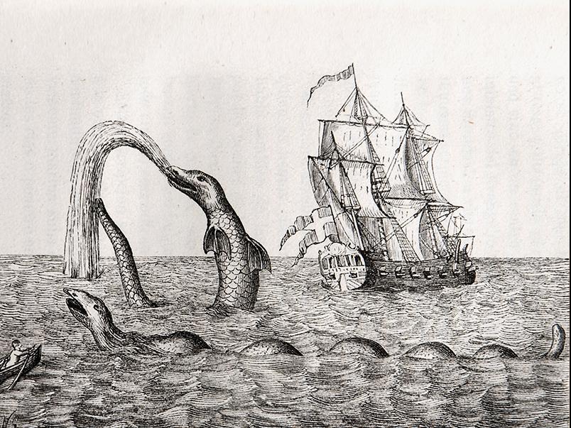 Serpiente de mar. Copia de un grabado de Pontoppidan