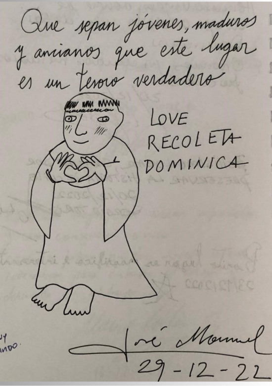 Imagen de fraile dominico y texto tesoro verdadero
