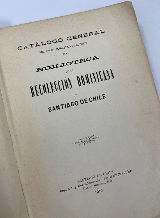 Portada del Catálogo general de la Biblioteca de 1910
