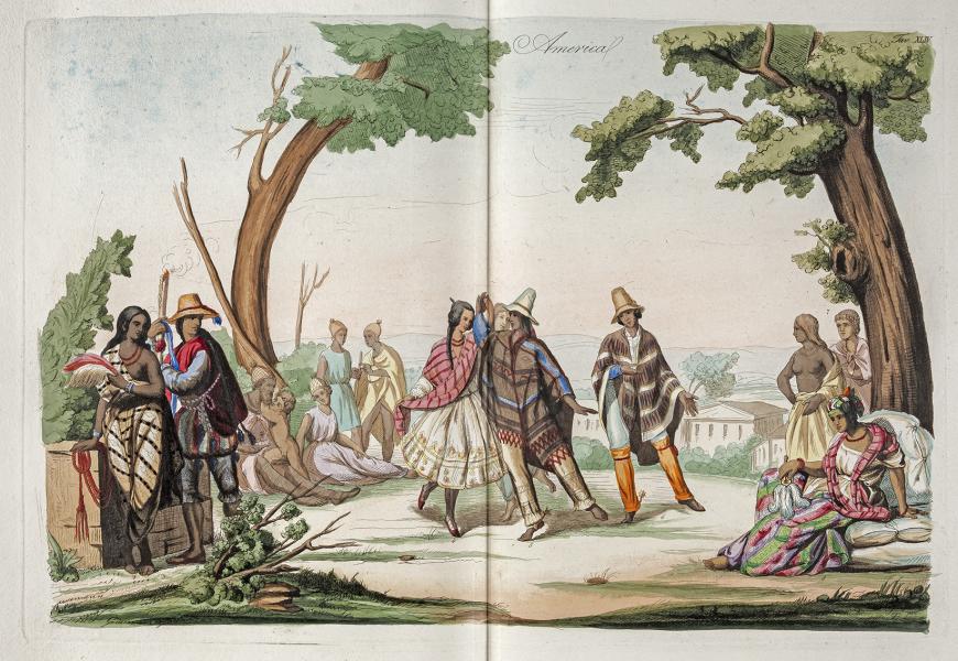 Dibujo presente en el libro &quot;Il costume di tutti i tempi e di tutti le nazioni&quot;