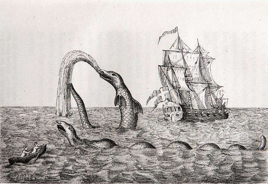 Serpiente de mar. Copia de un grabado de Pontoppidan Serpiente de mar. Copia de un grabado de Pontoppidan