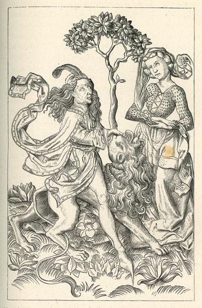 Sansón vencedor del león, copia de estampa del &quot;maestro de 1466&quot;