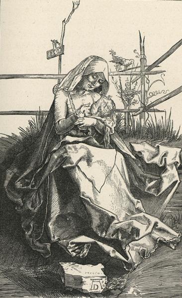 La Virgen y el Niño Jesús, copia de estampa de Alberto Durero