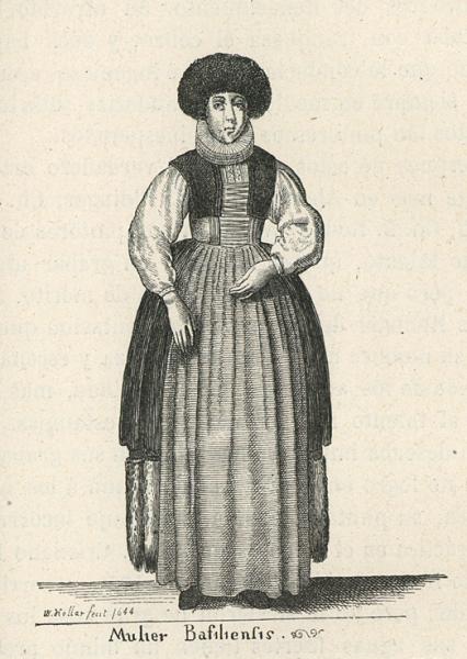Señora de Basilea, copia de estampa de W. Hollar