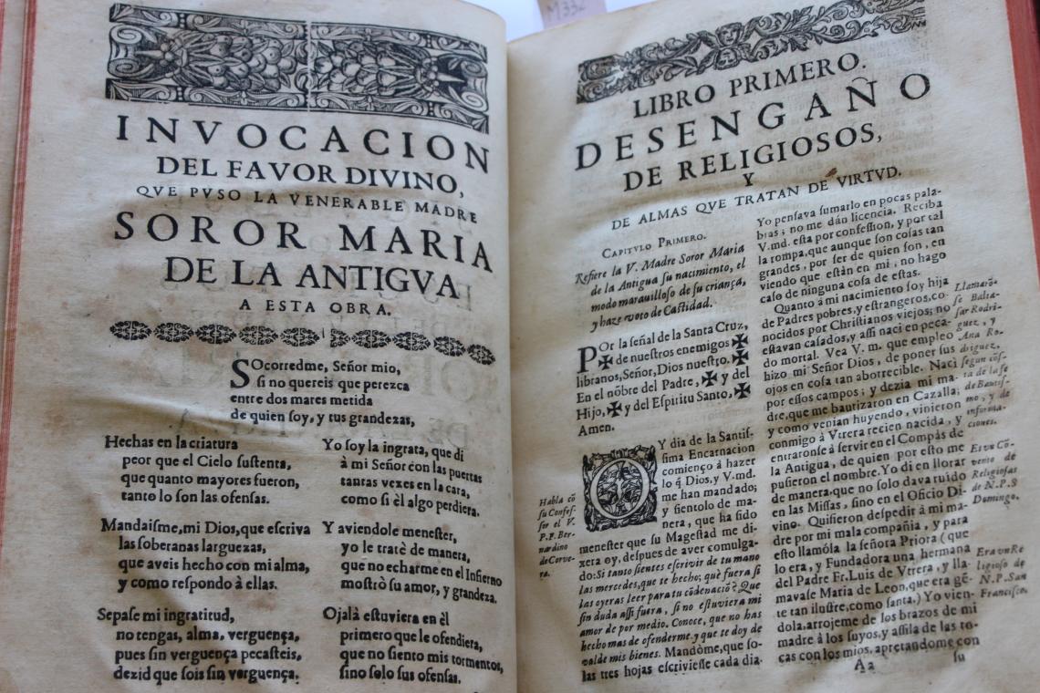 Páginas del ejemplar de Sor María de la Antigua
